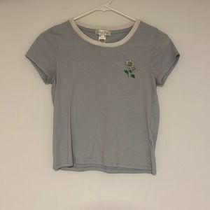 Baby blue tee w/ flower